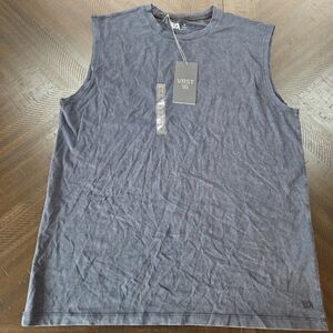 VRST Men's Essential Muscle Tank Top, Darker Ardosia Slate Blue/Gray  Medium